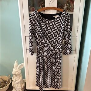 Coldwater Creek sz 14 Geometric Black and White Dress nwt